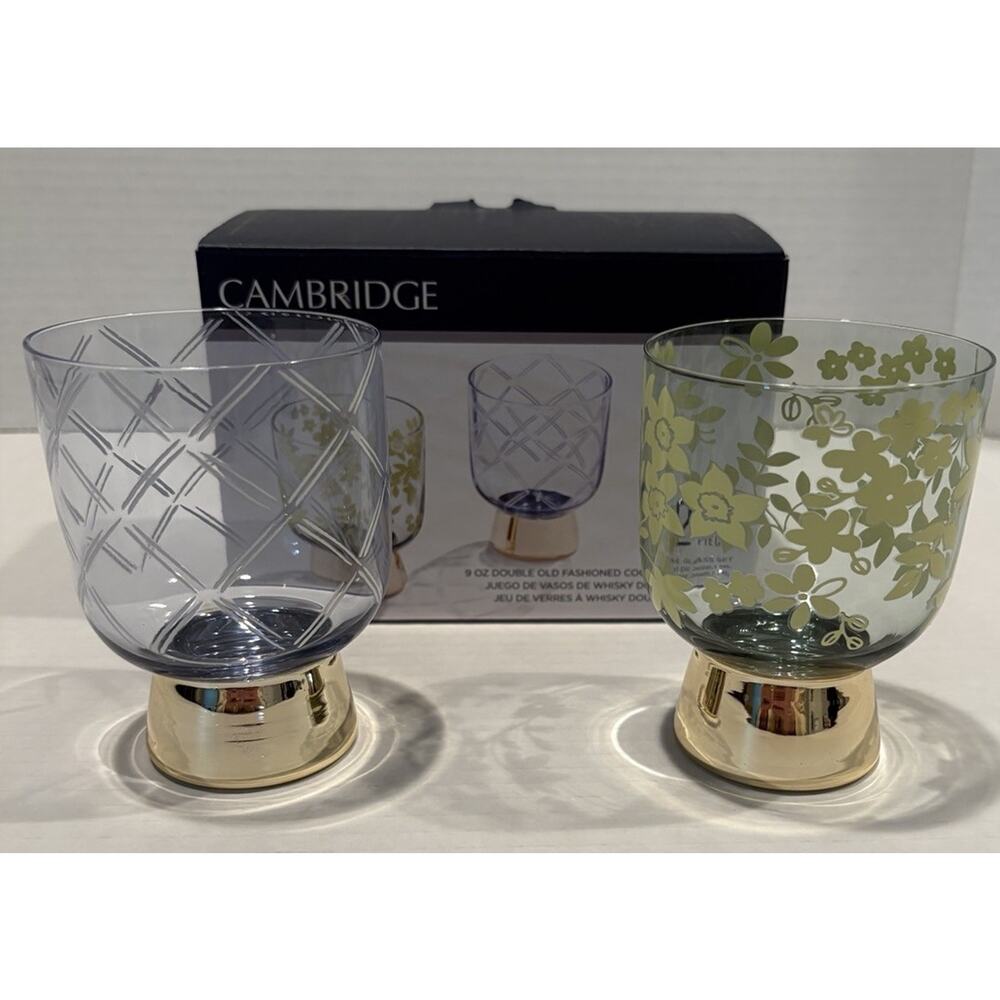 Cambridge 9oz Double Old Fashioned Cocktail Glass Set NEW
